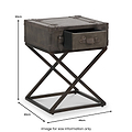 Adriano Leather Side Table Peppercorn from Roseland Furniture