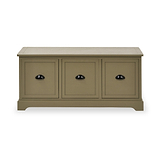 Croft Olive 3 Drawer Storage Bench from Roseland Furniture