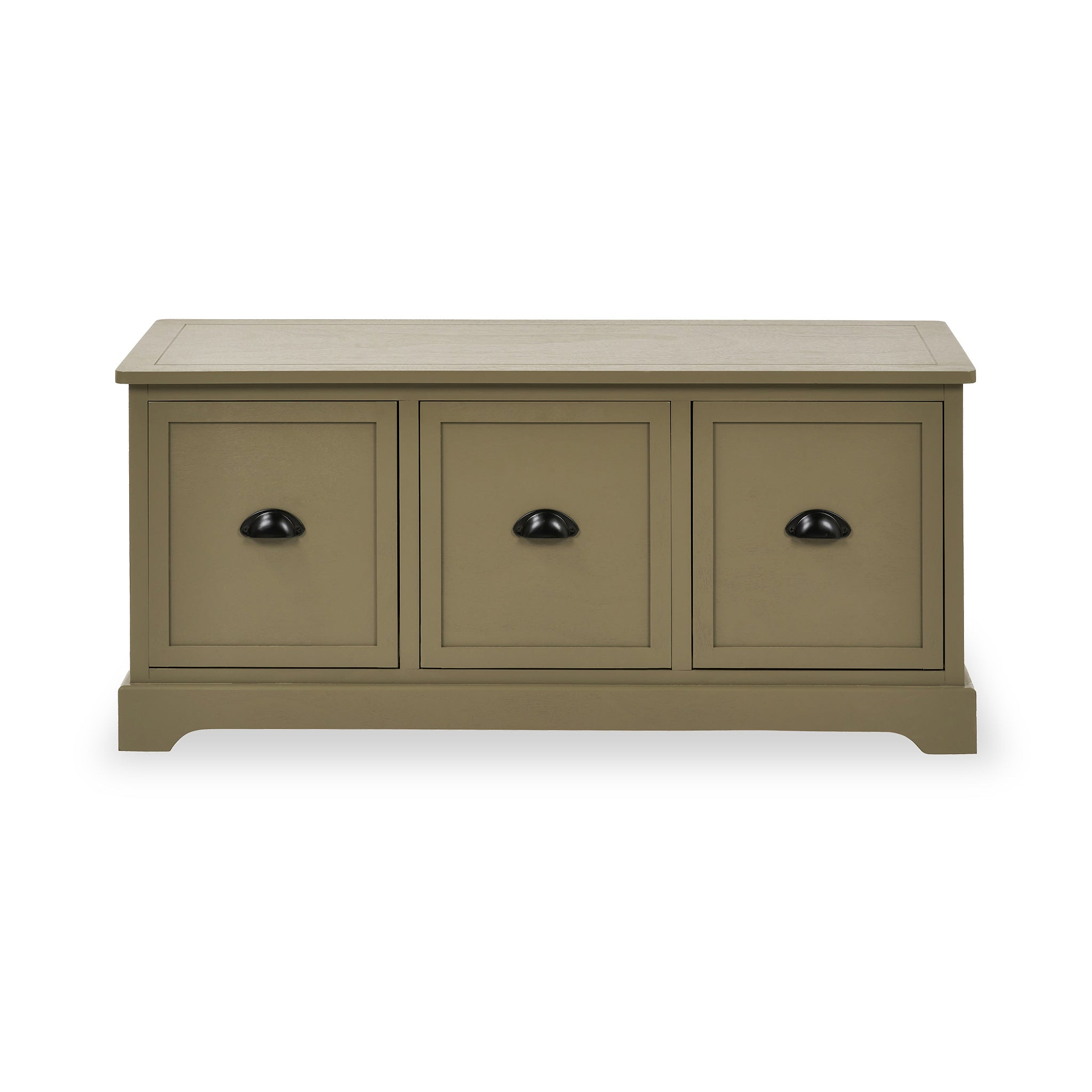 Croft Olive 3 Drawer Storage Bench from Roseland Furniture