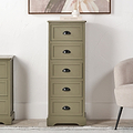 Croft Olive 5 Drawer Tallboy from Roseland Furniture