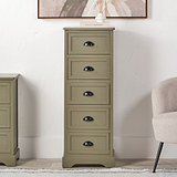 Croft Olive 5 Drawer Tallboy from Roseland Furniture