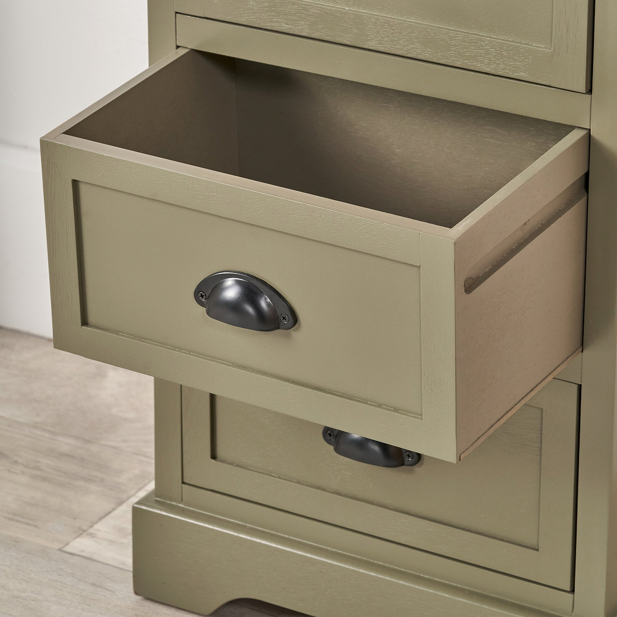 Croft Olive 5 Drawer Tallboy from Roseland Furniture