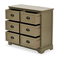 Croft Olive Pine Wood 6 Drawer Unit from Roseland Furniture