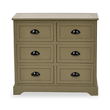 Croft Olive Pine Wood 6 Drawer Unit from Roseland Furniture