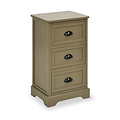 Croft Pine 3 Drawer Bedside Table Olive from Roseland Furniture