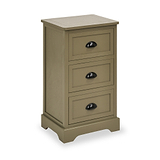 Croft Pine 3 Drawer Bedside Table Olive from Roseland Furniture