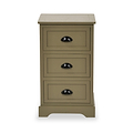 Croft Pine 3 Drawer Bedside Table Olive from Roseland Furniture