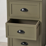 Croft Pine 3 Drawer Bedside Table Olive from Roseland Furniture