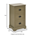 Croft Pine 3 Drawer Bedside Table Olive from Roseland Furniture