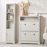 Croft Pine Shoe Storage Unit Linen from Roseland Furniture