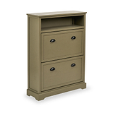 Croft Pine Shoe Storage Unit Olive from Roseland Furniture