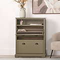 Croft Pine Shoe Storage Unit Olive from Roseland Furniture