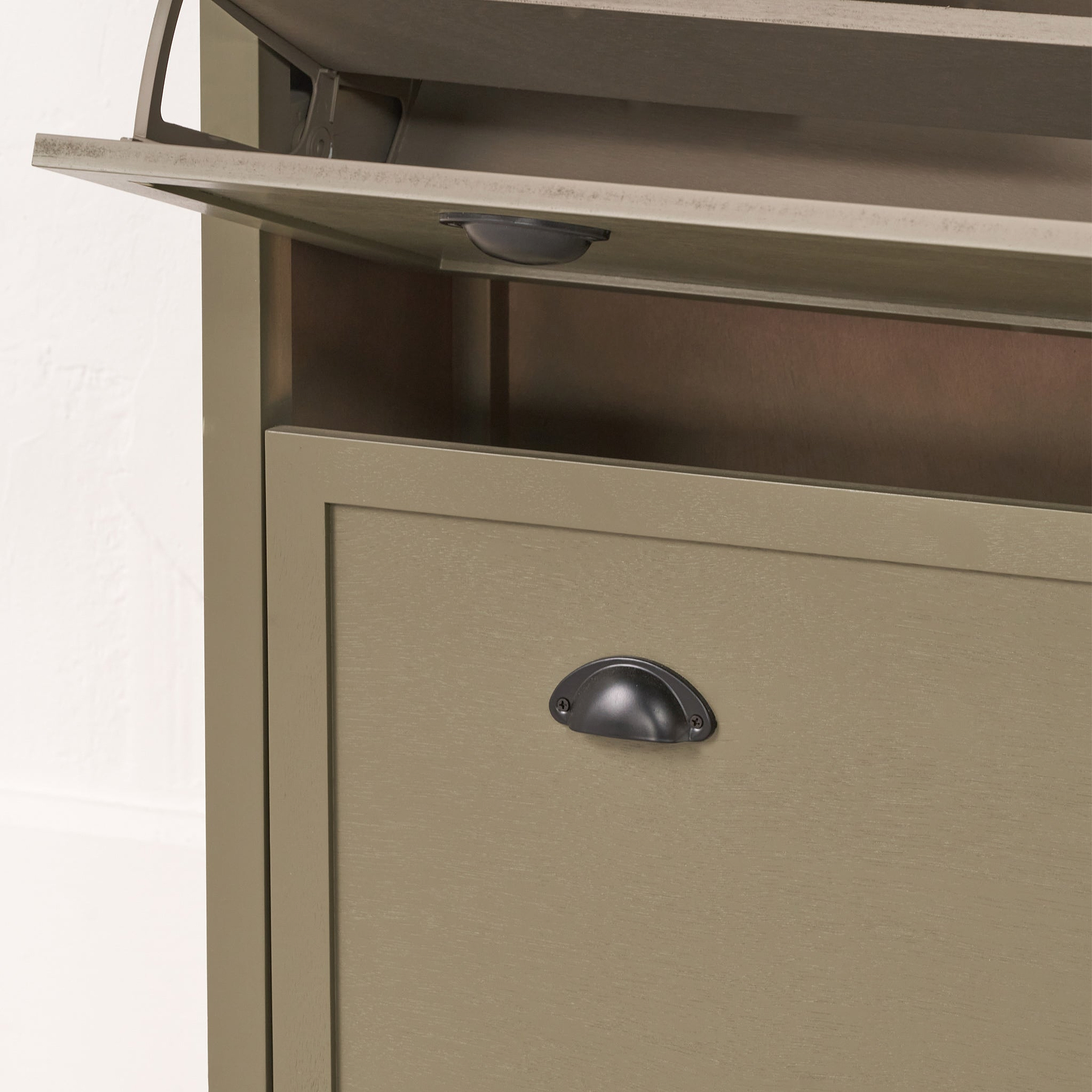 Croft Pine Shoe Storage Unit Olive from Roseland Furniture