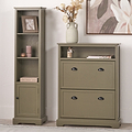 Croft Pine Shoe Storage Unit Olive from Roseland Furniture