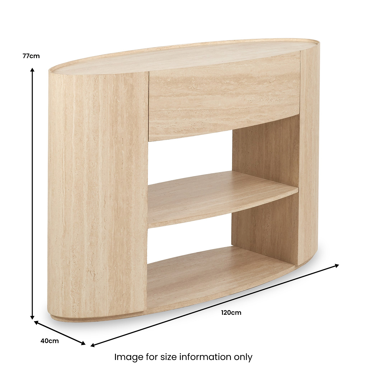 Tivoli Travertine Effect 1 Drawer Console Table from Roseland Furniture