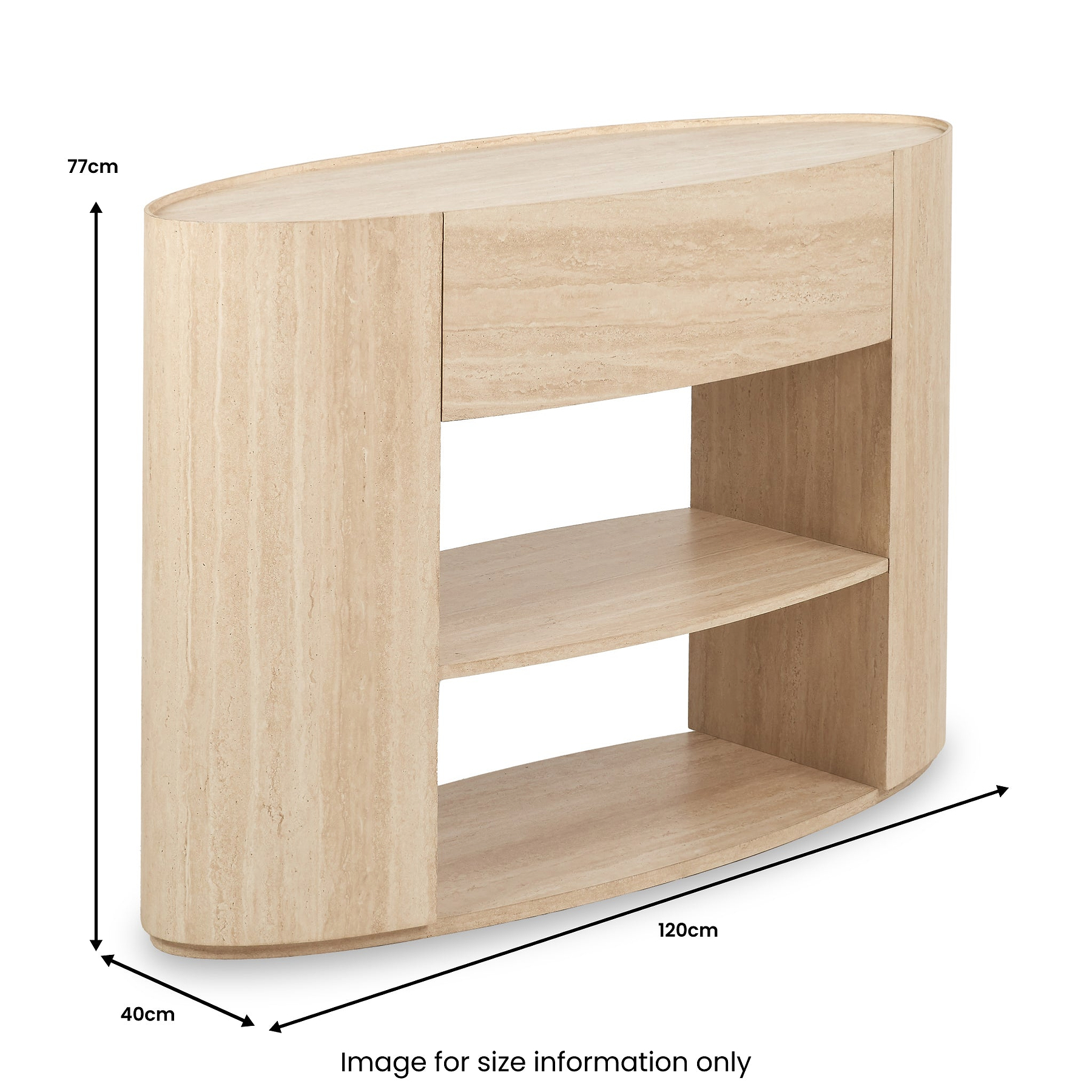 Tivoli Travertine Effect 1 Drawer Console Table from Roseland Furniture