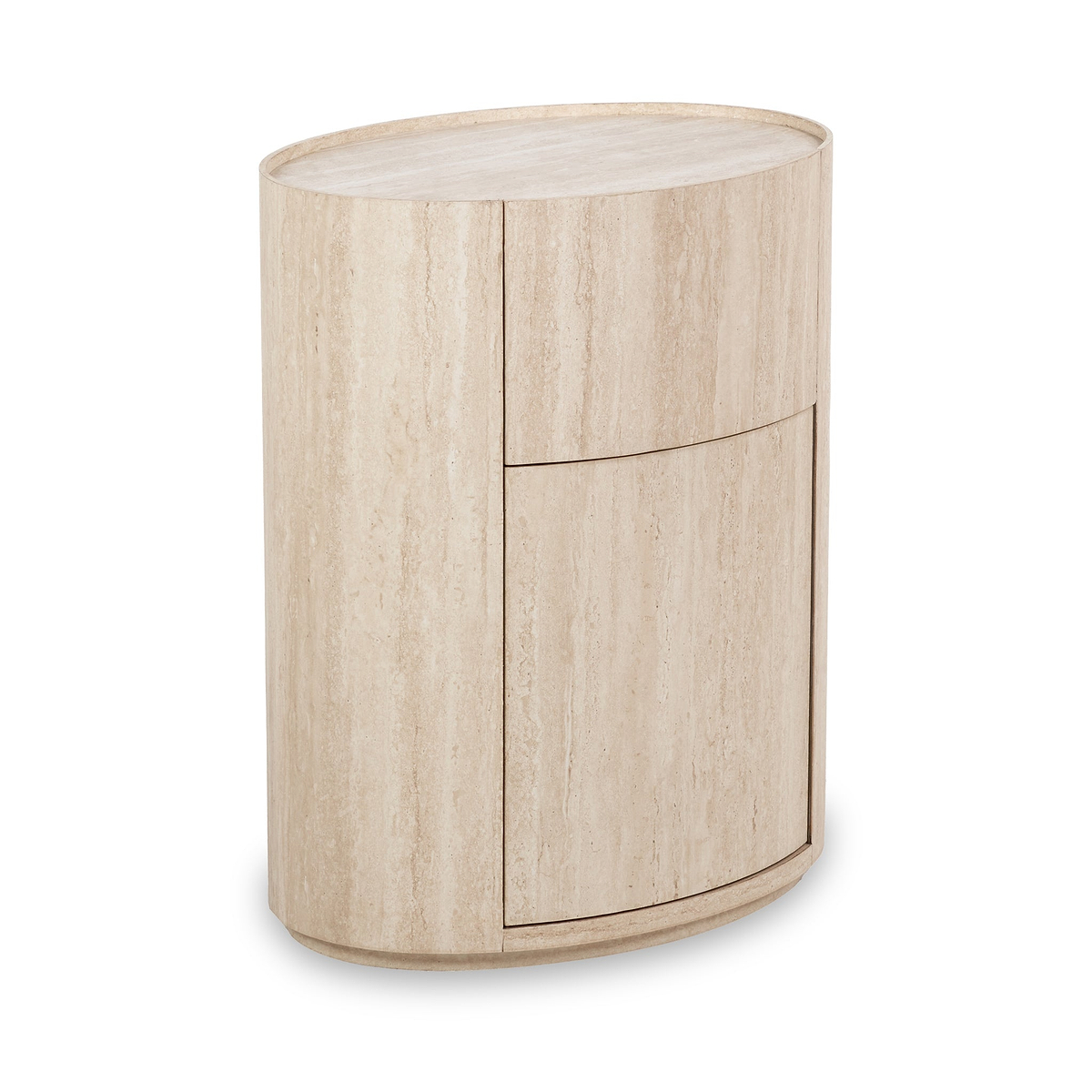 Tivoli Travertine Effect 1 Drawer Bedside Table from Roseland Furniture