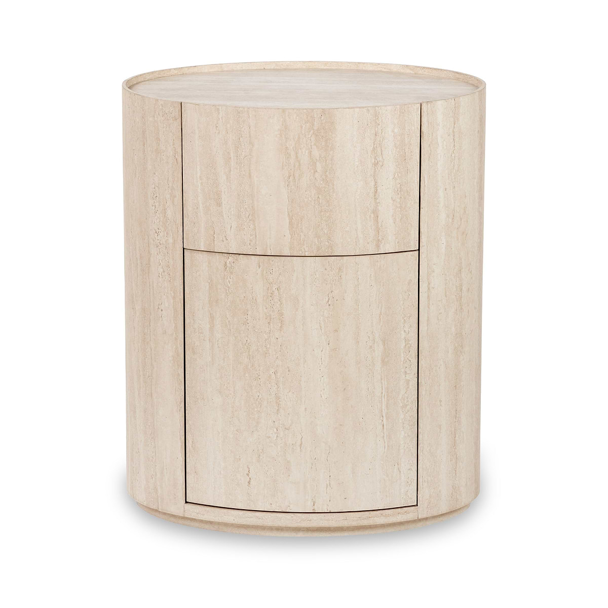 Tivoli Travertine Stone Effect Oval Bedside Table Roseland tivoli-travertine-stone-effect-oval-bedside-table-roseland