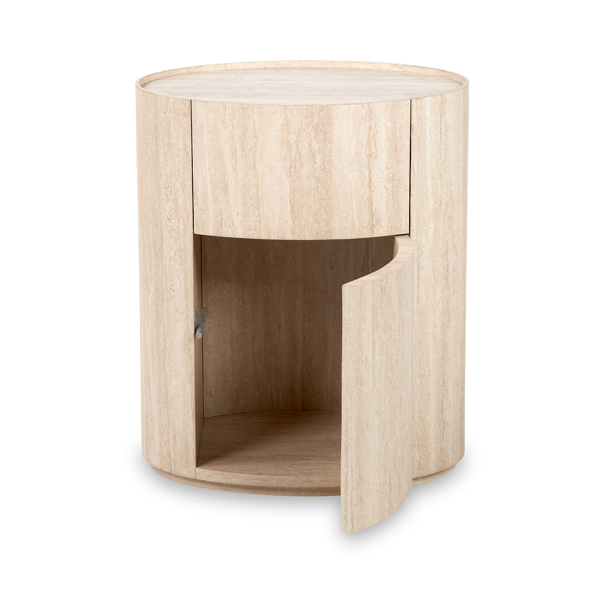 Tivoli Travertine Effect 1 Drawer Bedside Table from Roseland Furniture