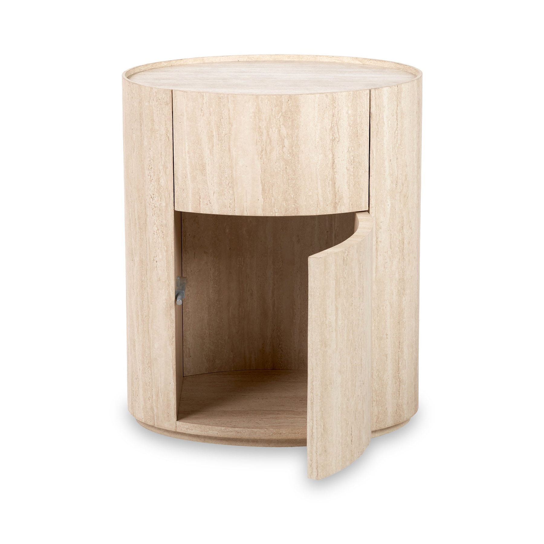 Tivoli Travertine Effect 1 Drawer Bedside Table from Roseland Furniture