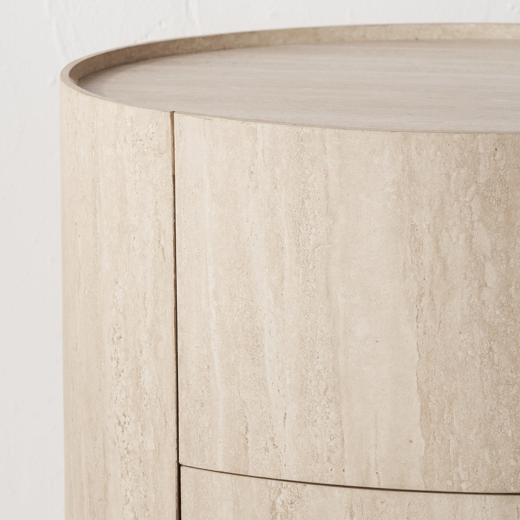 Tivoli Travertine Effect 1 Drawer Bedside Table from Roseland Furniture