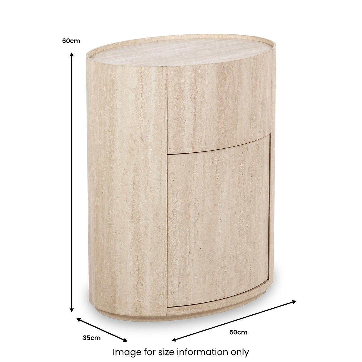 Tivoli Travertine Effect 1 Drawer Bedside Table from Roseland Furniture