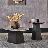 Myana Marble Effect Side Table from Roseland Furniture
