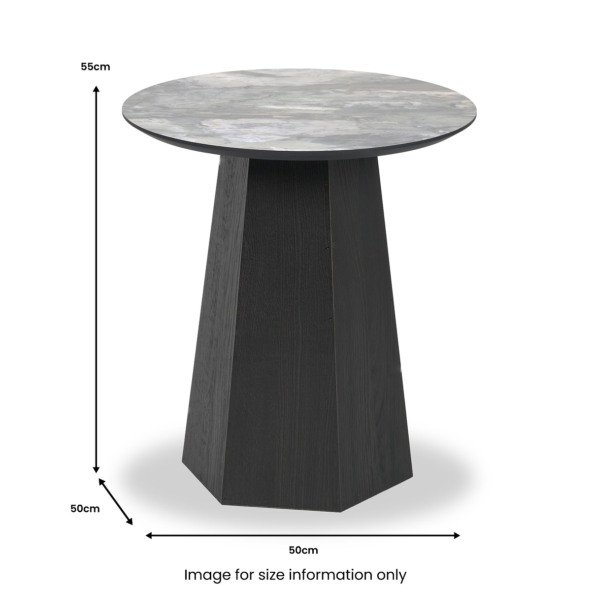 Myana Marble Effect Side Table from Roseland Furniture