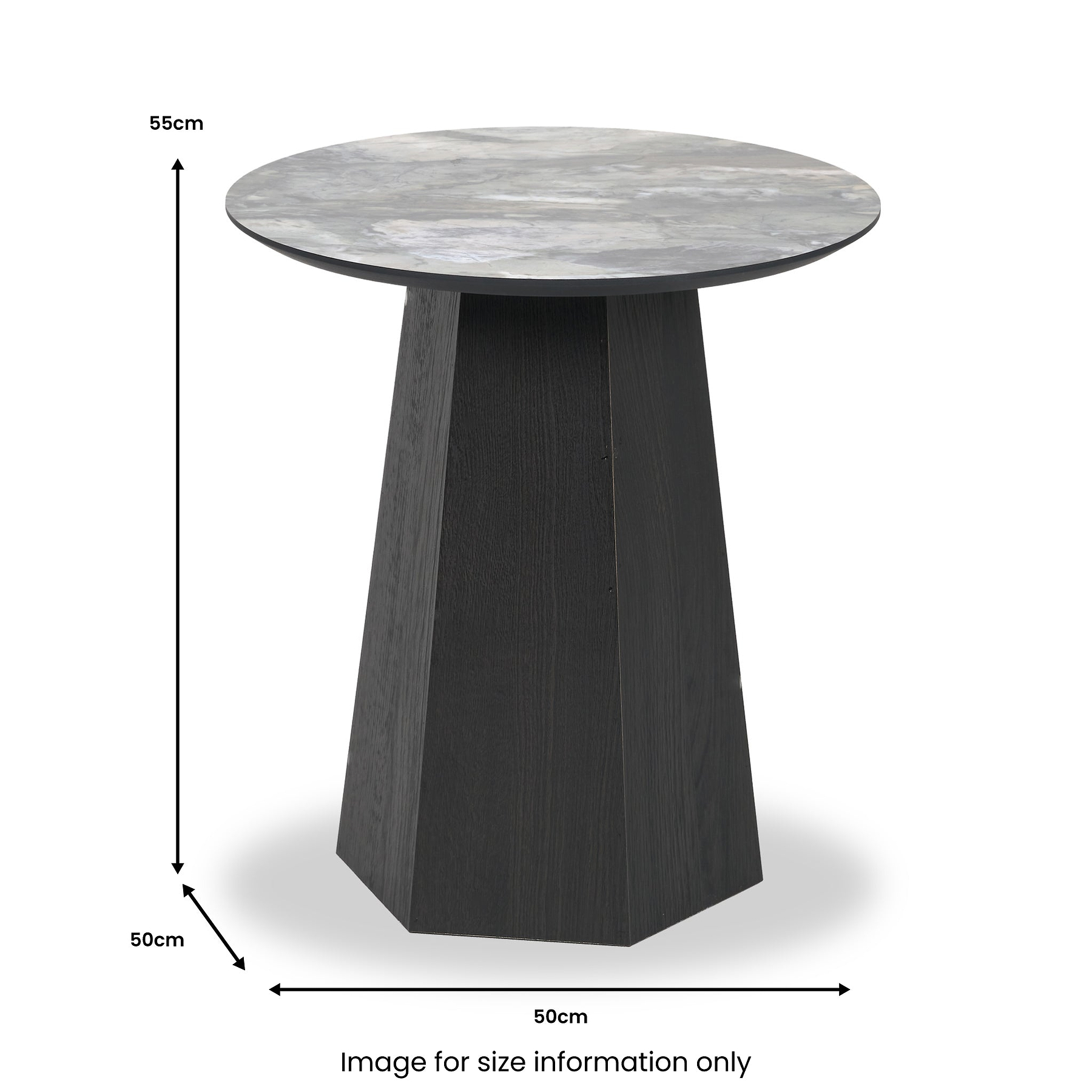 Myana Marble Effect Side Table from Roseland Furniture