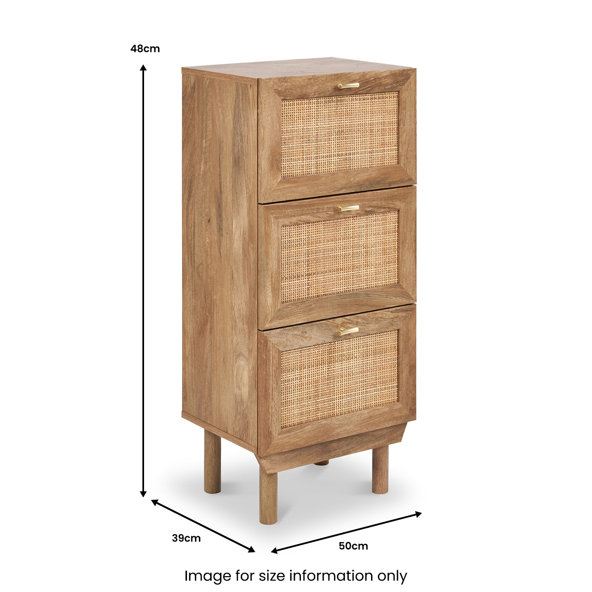 Henrik Natural Rattan 3 Drawer Chest from Roseland Furniture