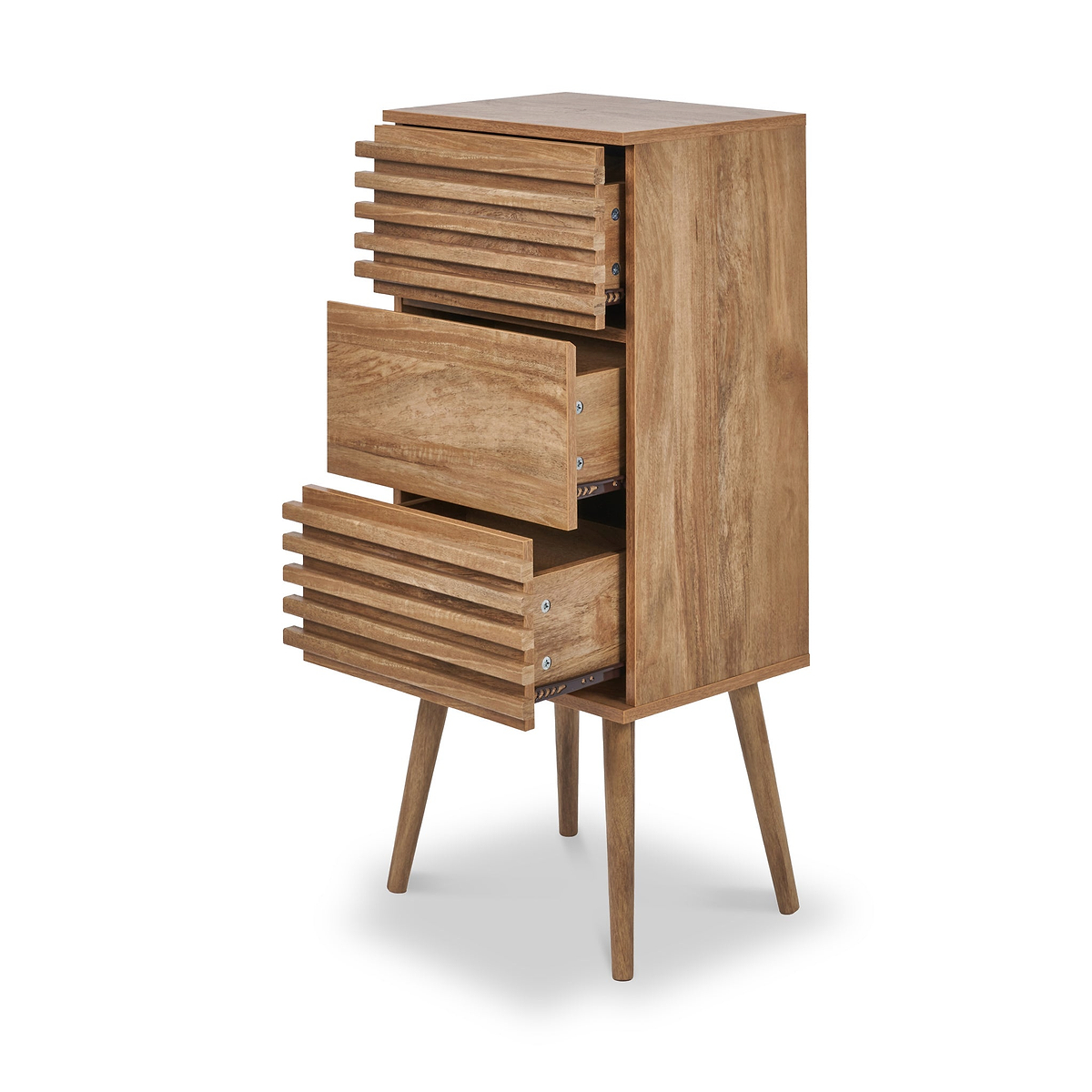 Larvik Slatted Eucalyptus 3 Drawer Chest from Roseland Furniture