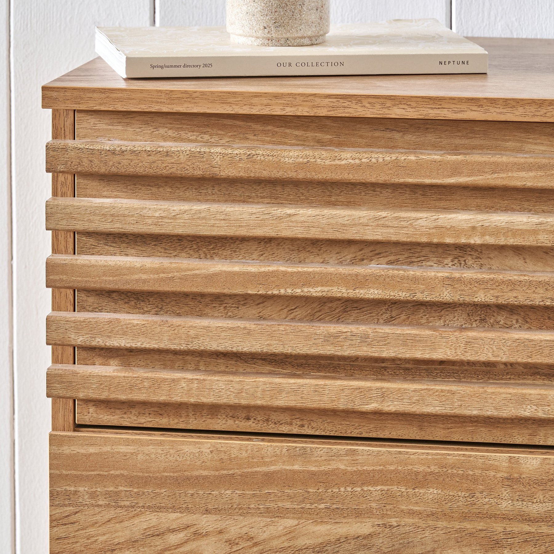 Larvik Slatted Eucalyptus 3 Drawer Chest from Roseland Furniture