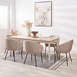Gio White Sand Acacia 180cm Dining Table from Roseland Furniture