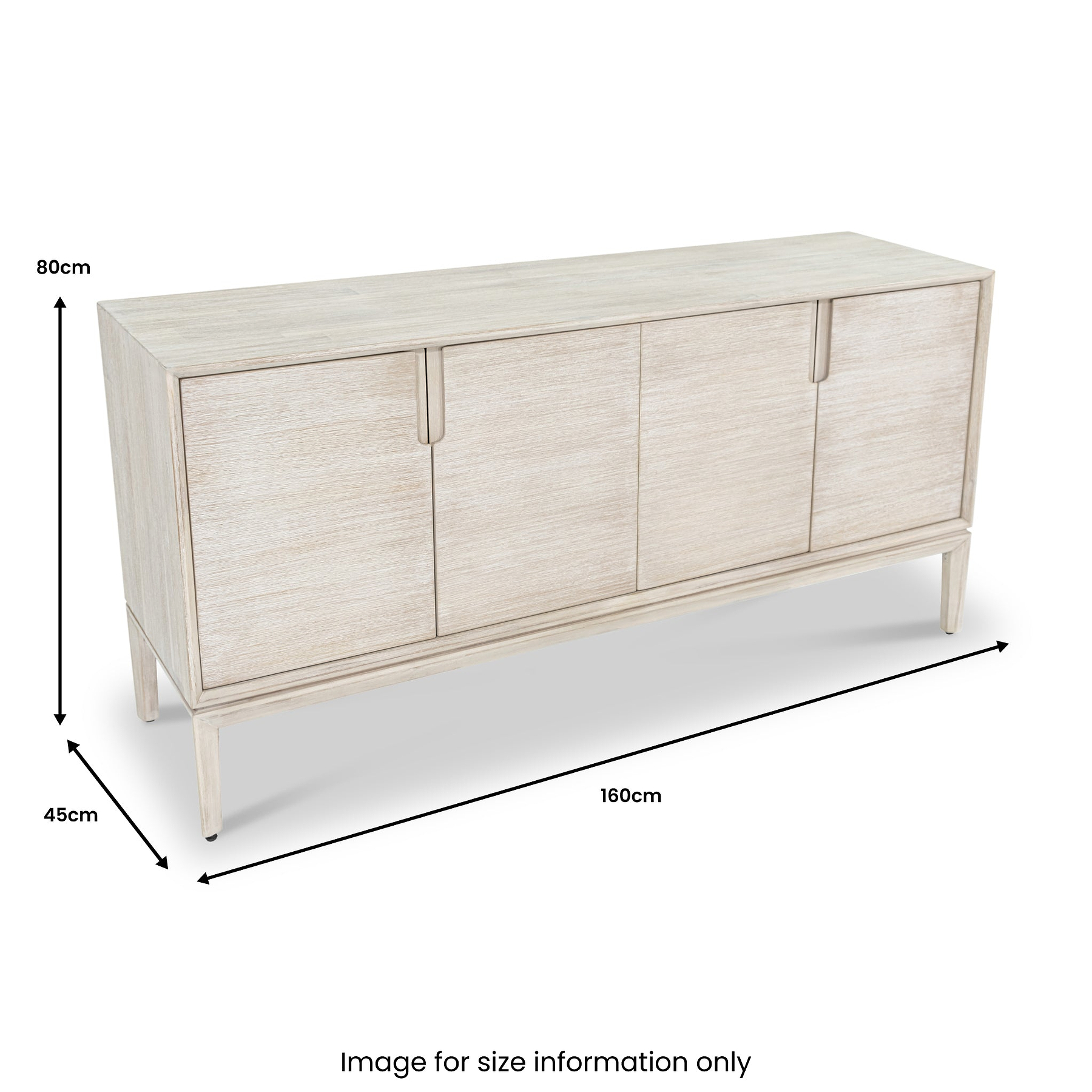 Gio White Sand Acacia Extra Large Sideboard from Roseland Furniture