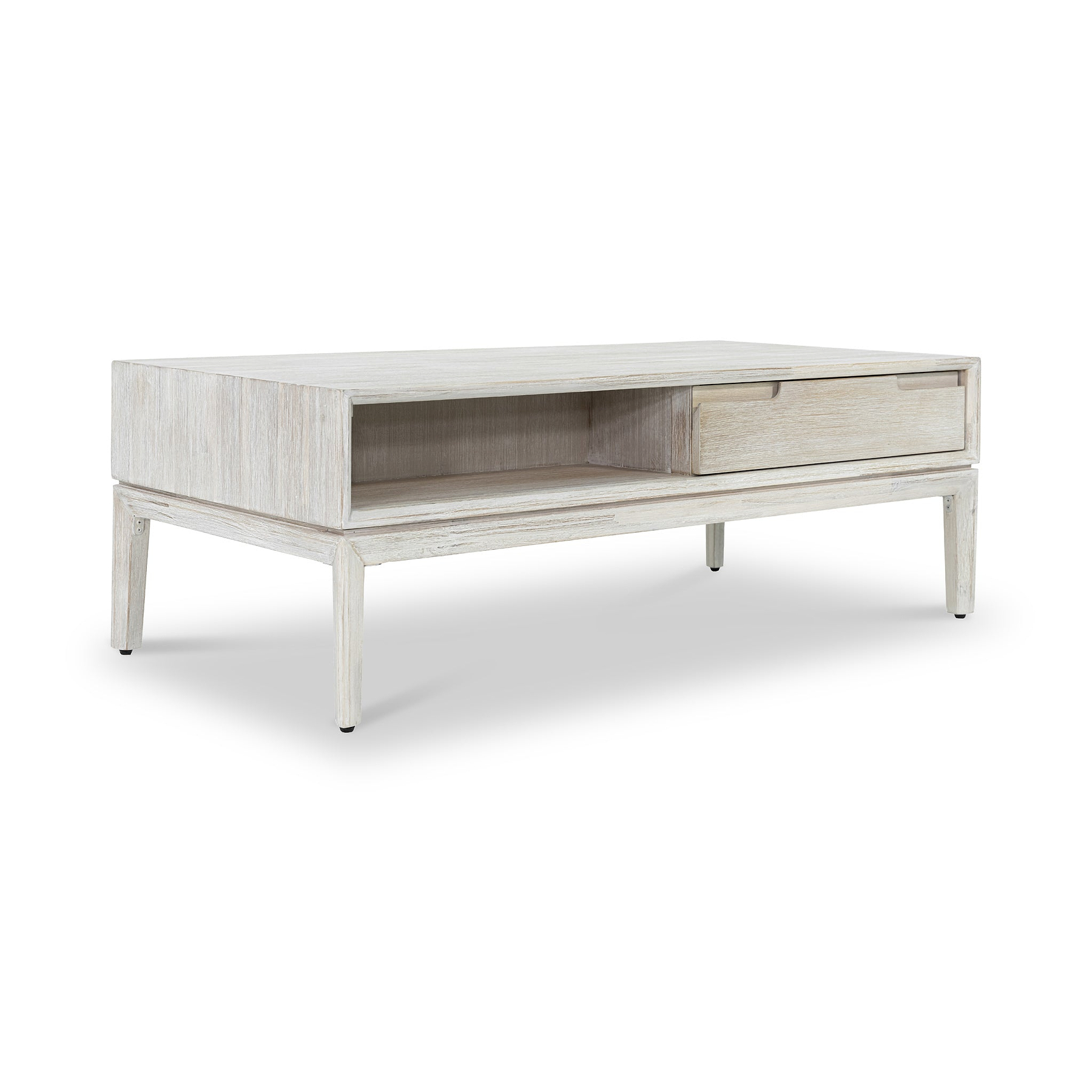 Gio White Sand Acacia 2 Drawer Coffee Table from Roseland Furniture