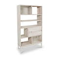 Gio White Sand 2 Drawer 7 Shelf Bookcase Unit from Roseland Furniture
