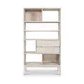 Gio White Sand 2 Drawer 7 Shelf Bookcase Unit from Roseland Furniture