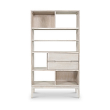 Gio White Sand 2 Drawer 7 Shelf Bookcase Unit from Roseland Furniture