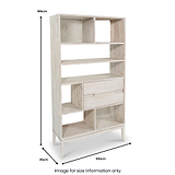 Gio White Sand 2 Drawer 7 Shelf Bookcase Unit from Roseland Furniture