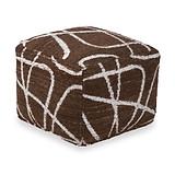Tabria Indoor Outdoor Abstract Design Pouffe from Roseland Furniture