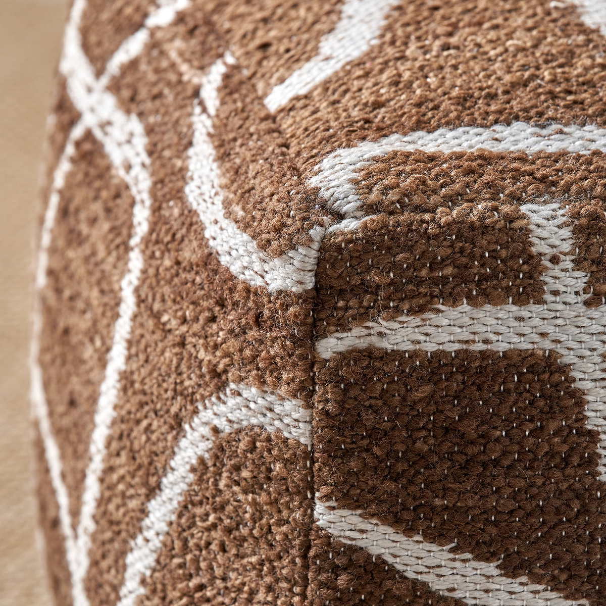 Tabria Indoor Outdoor Abstract Design Pouffe from Roseland Furniture
