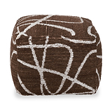 Tabria Indoor Outdoor Abstract Design Pouffe from Roseland Furniture