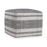 Highclere Indoor Outdoor Stripe Design Pouffe from Roseland Furniture