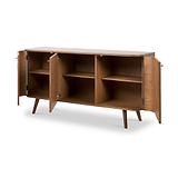 Elias Dark Ash 3 Door Sideboard Angle2 from Roseland Furniture