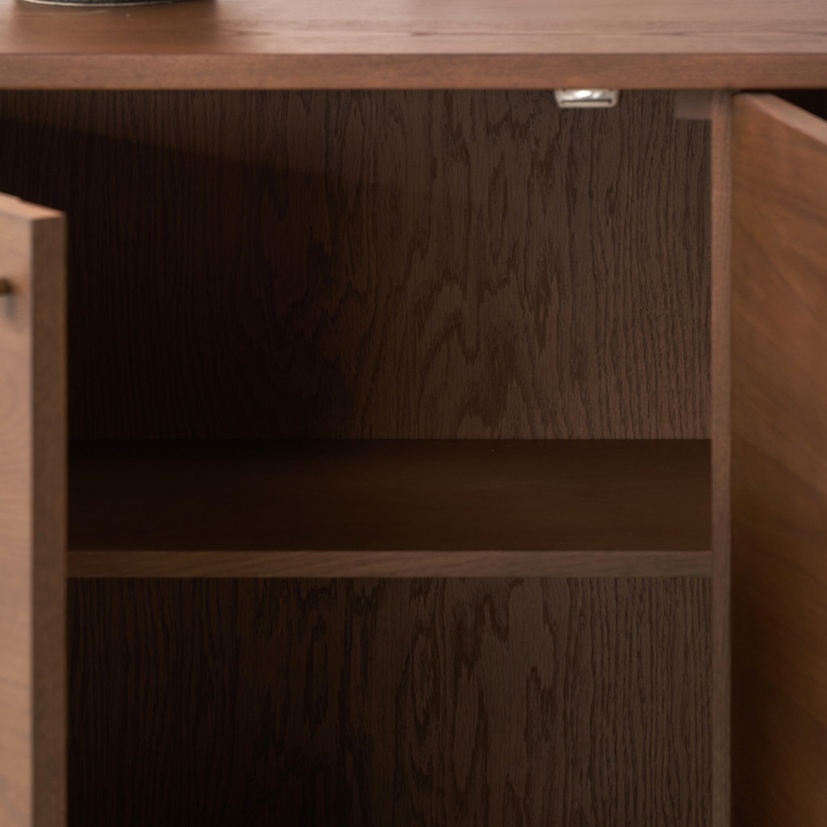Elias Dark Ash 3 Door Sideboard Angle2 from Roseland Furniture