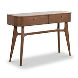 Elias Dark Ash 2 Drawer Console Table Angle2 from Roseland Furniture