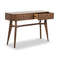 Elias Dark Ash 2 Drawer Console Table Angle2 from Roseland Furniture