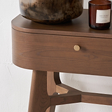 Elias Dark Ash 2 Drawer Console Table Angle2 from Roseland Furniture