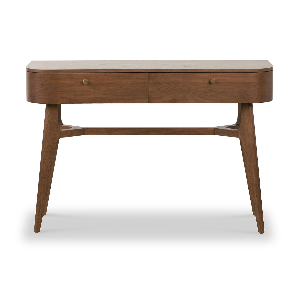 Elias Dark Ash 2 Drawer Console Table Angle2 from Roseland Furniture