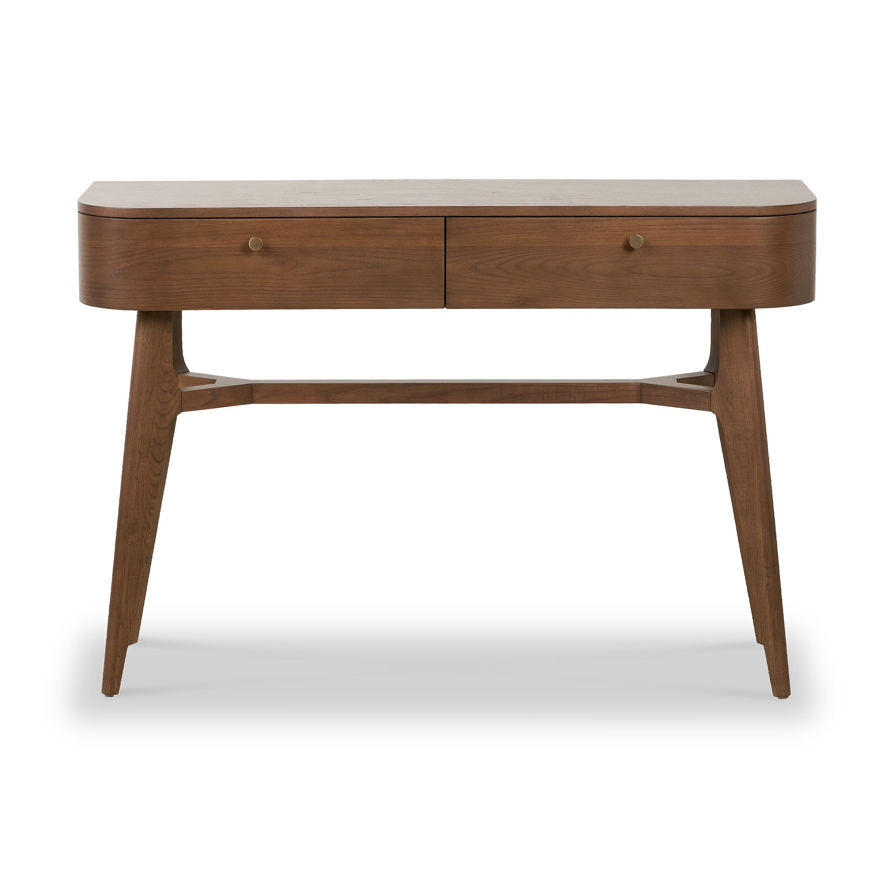Elias Dark Ash 2 Drawer Console Table Angle2 from Roseland Furniture
